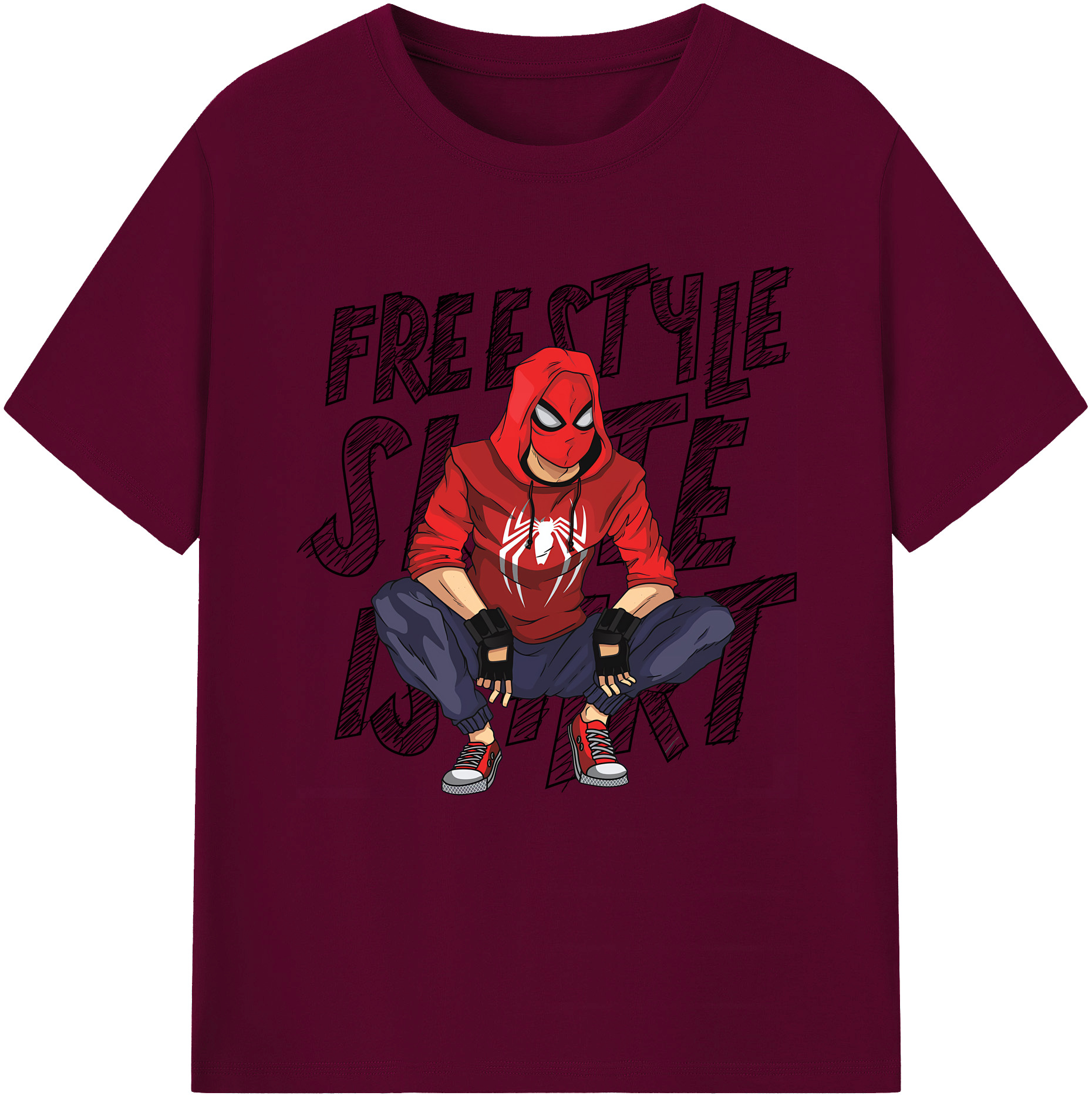 （画像用） Spider Man スパイダーマン レディースカジュアルプリントTシャツ（綿100％）